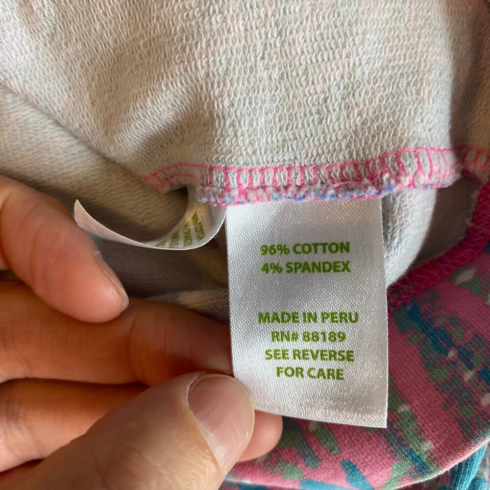 Lilly Pulitzer Girls Size Medium 6-7 Half Zip Popover Tiki Pink Royal Lime - Picture 4 of 4